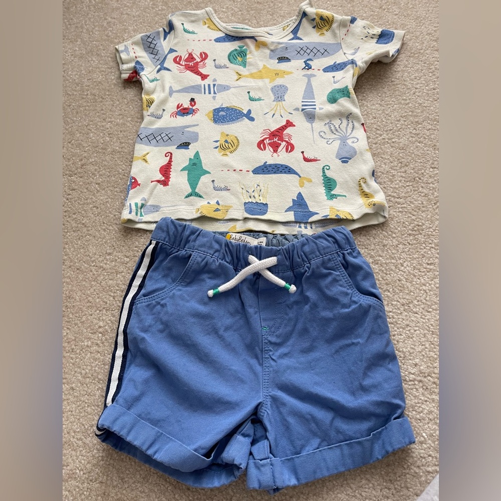 Baby Boden shorts and top 12-18 mo